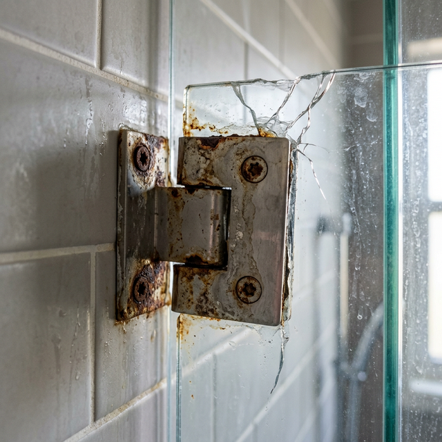 Imagem demonstrativa de vidro temperado de segurança com selo de qualidade